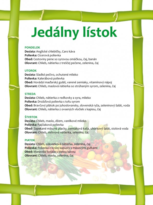 Jedálny lístok