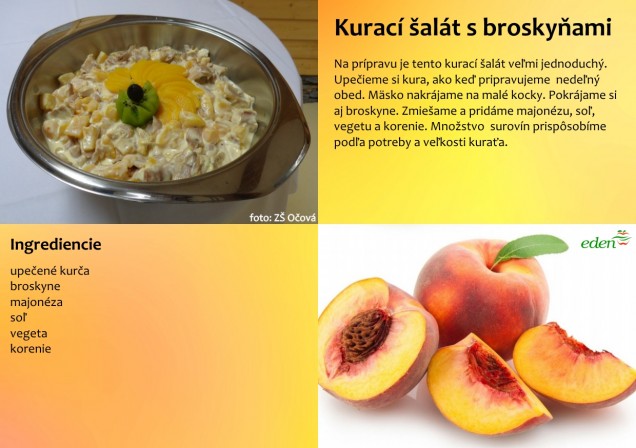 Kurací šalát s broskyňami