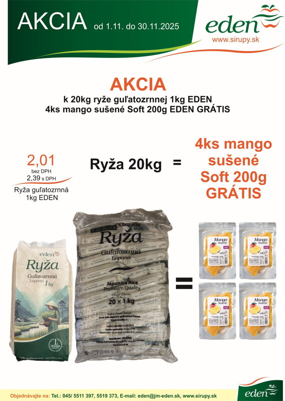 Guľatozrnná ryža 01.11.2025 - 30.11.2025