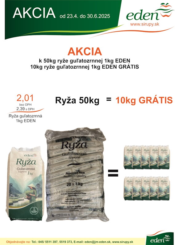 Guľatozrnná ryža 23.4.2025 - 30.6.2025